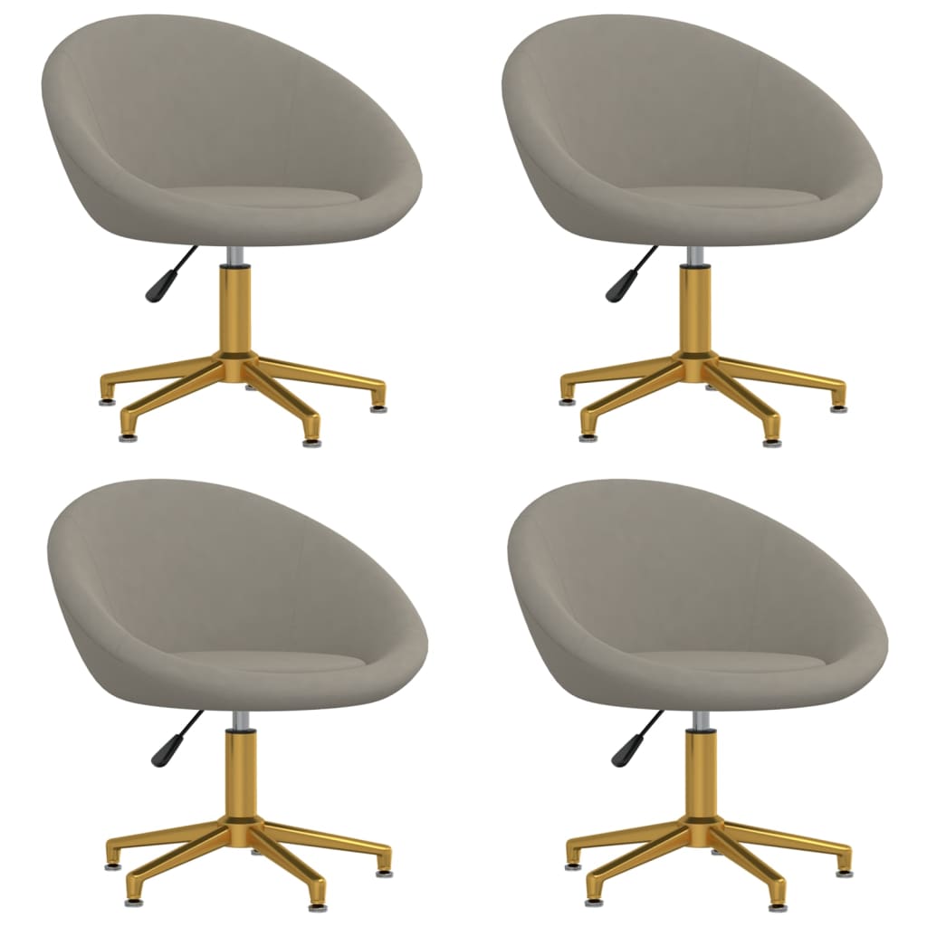 Chaises de salle à manger 2 pcs velours gris clair