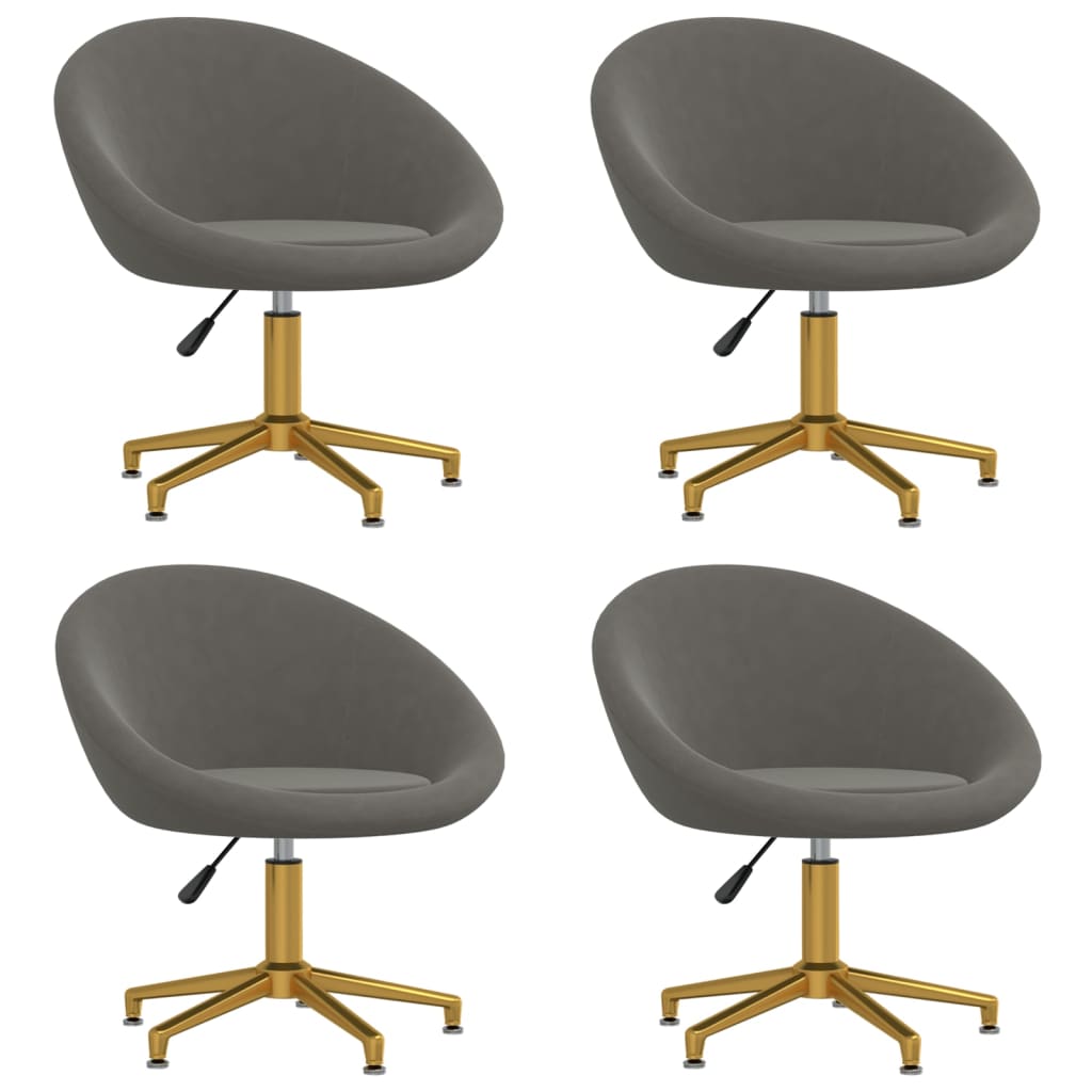 Chaises de salle à manger 2 pcs velours gris clair