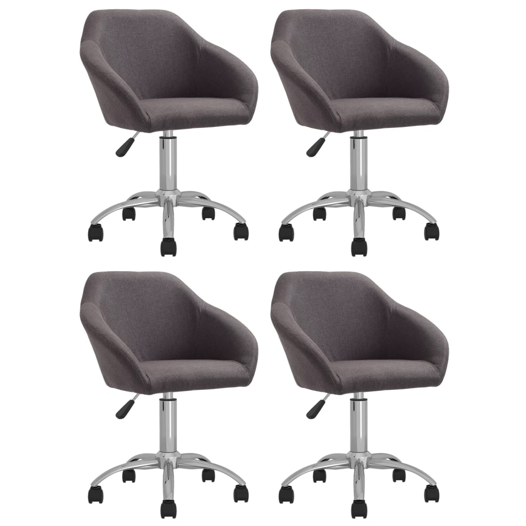 Chaises de salle à manger pivotantes 2 pcs tissu gris foncé