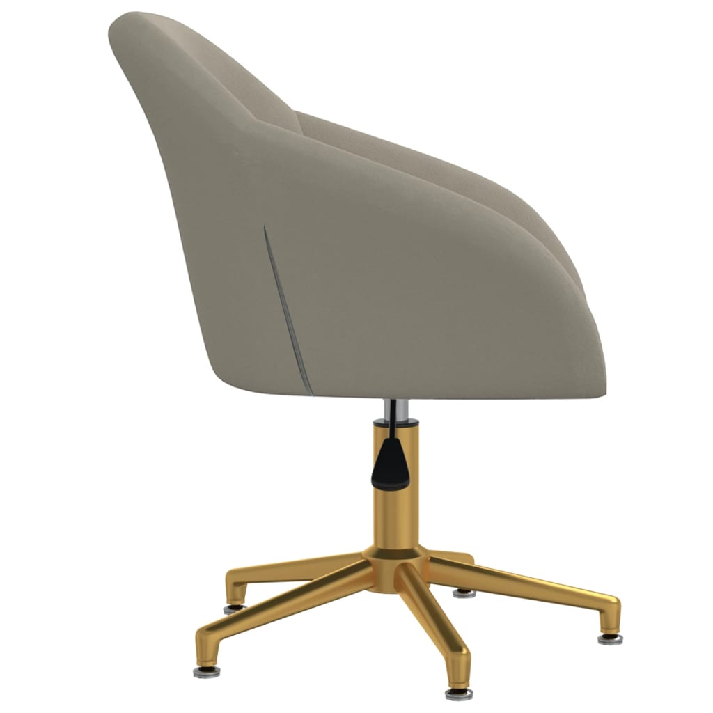 Chaise de bureau pivotante velours gris foncé