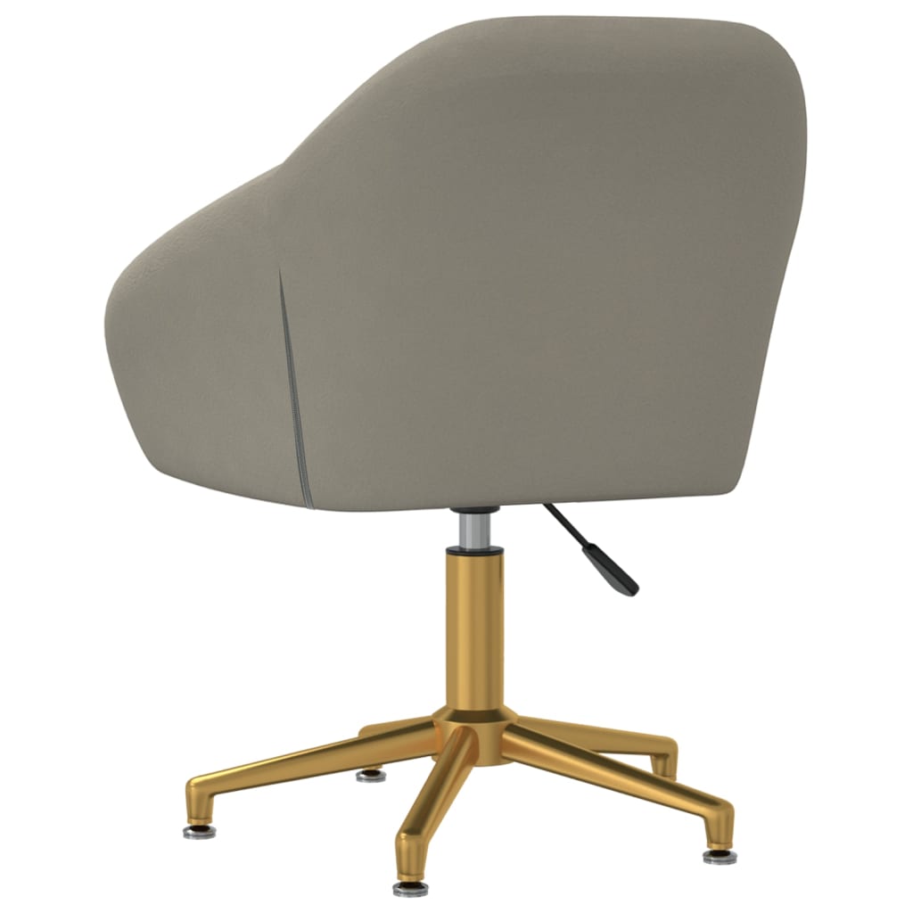 Chaise de bureau pivotante velours gris foncé