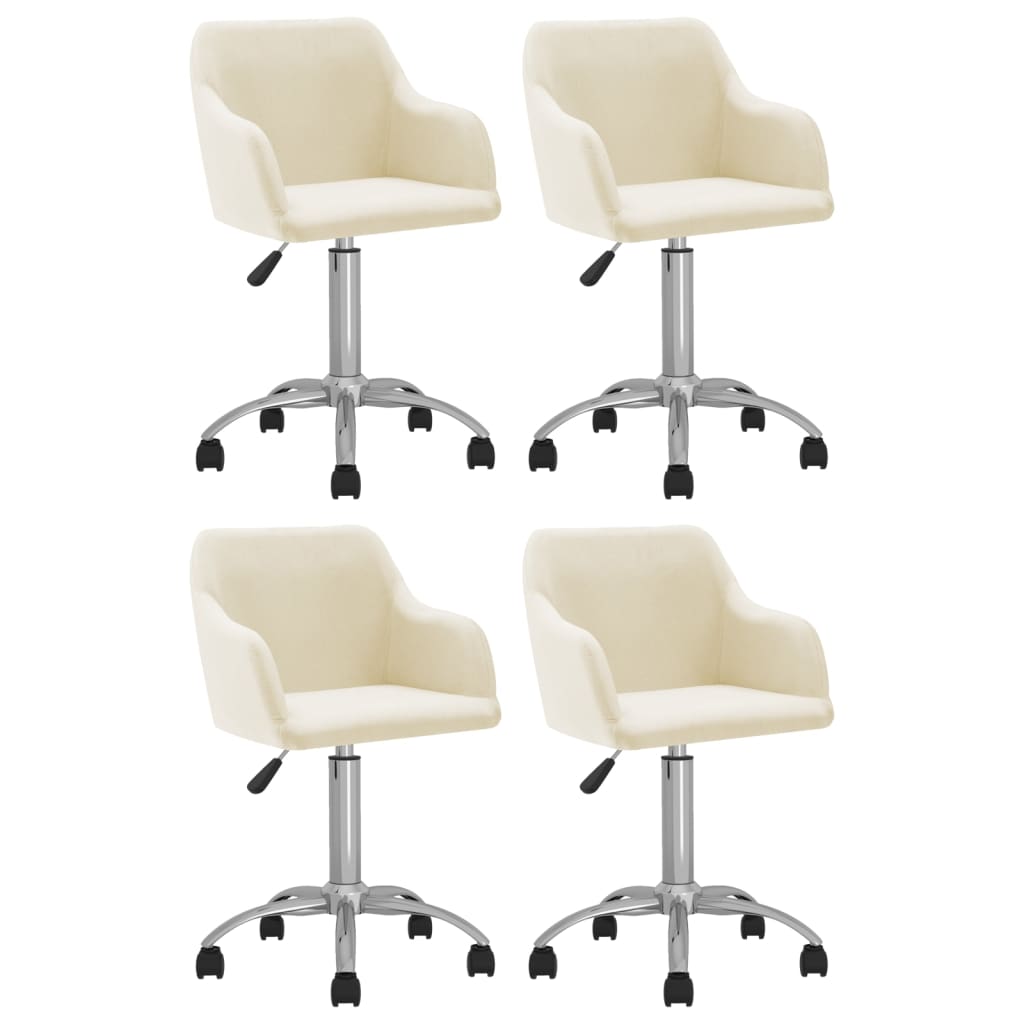 Chaises de salle à manger 2 pcs pivotantes en tissu couleur crème