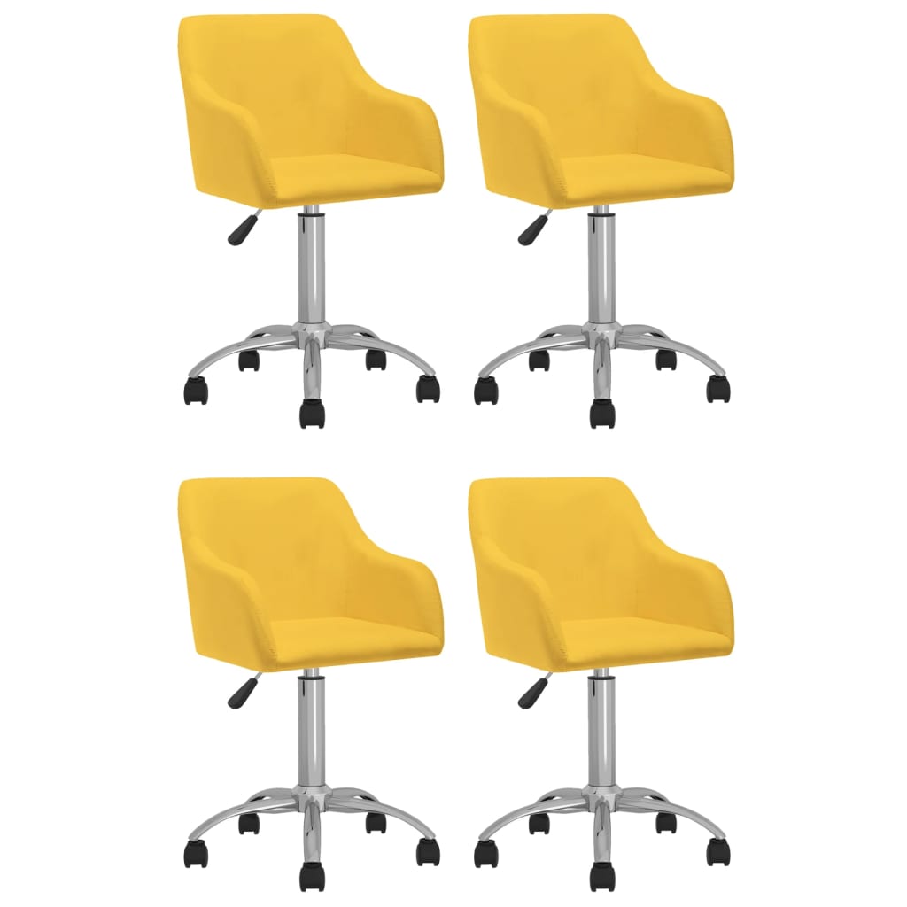 Chaises de salle à manger 2 pcs pivotantes en tissu couleur crème