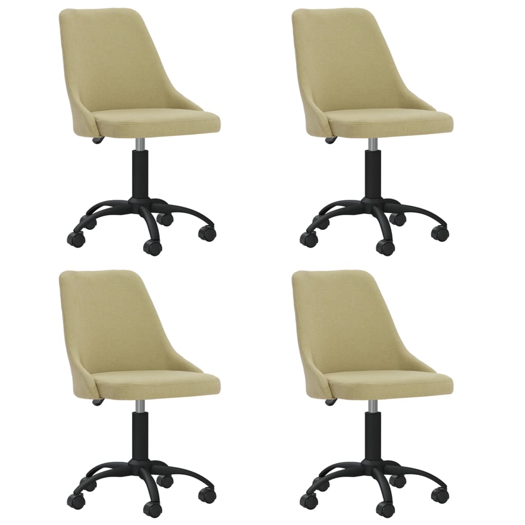 Chaises de salle à manger pivotantes 4 pcs tissu jaune