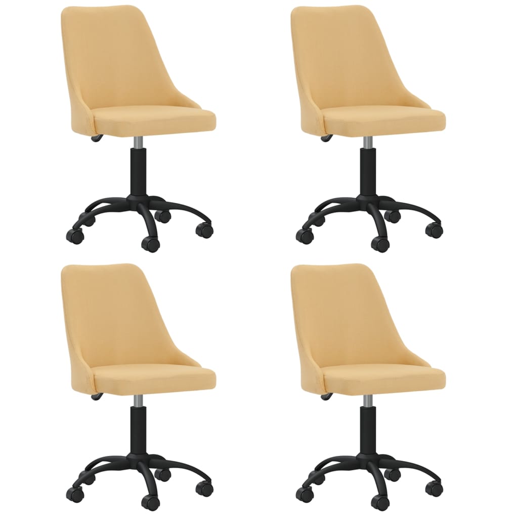 Chaises de salle à manger pivotantes 4 pcs tissu jaune