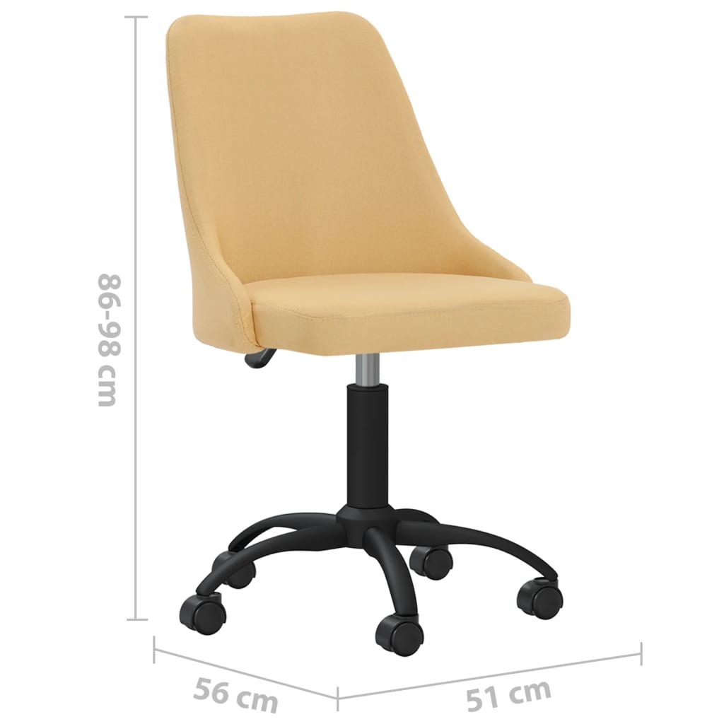 Chaises de salle à manger pivotantes 4 pcs tissu jaune