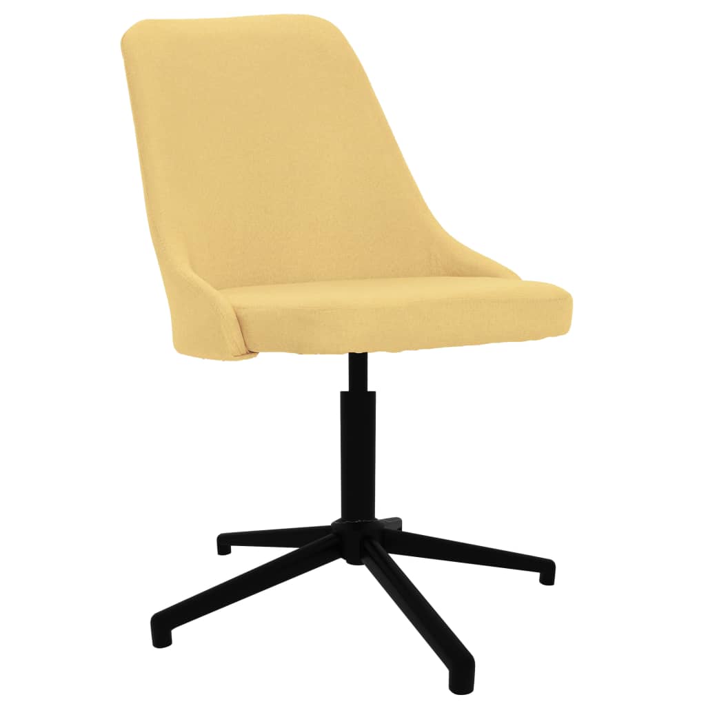 Chaise de bureau pivotante en tissu jaune