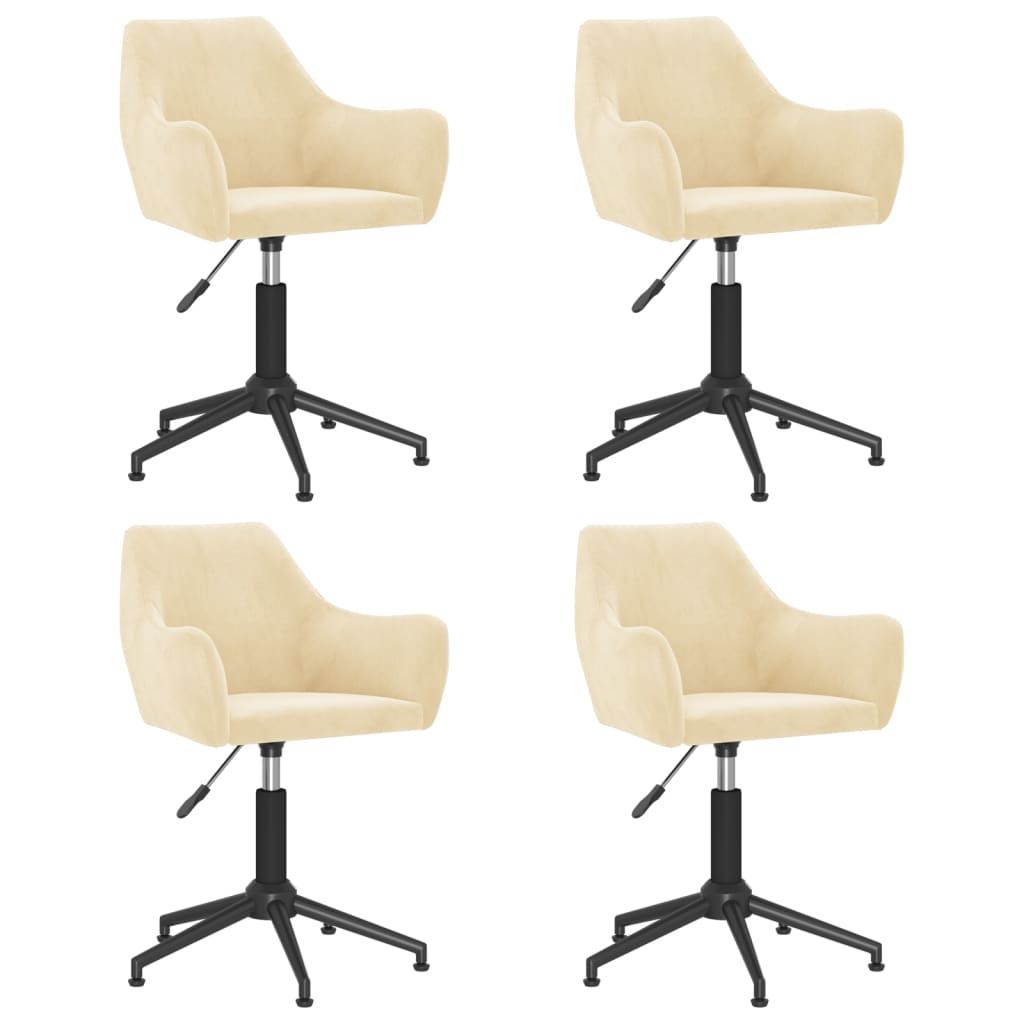 Chaises de salle à manger pivotantes 2 pcs velours couleur crème