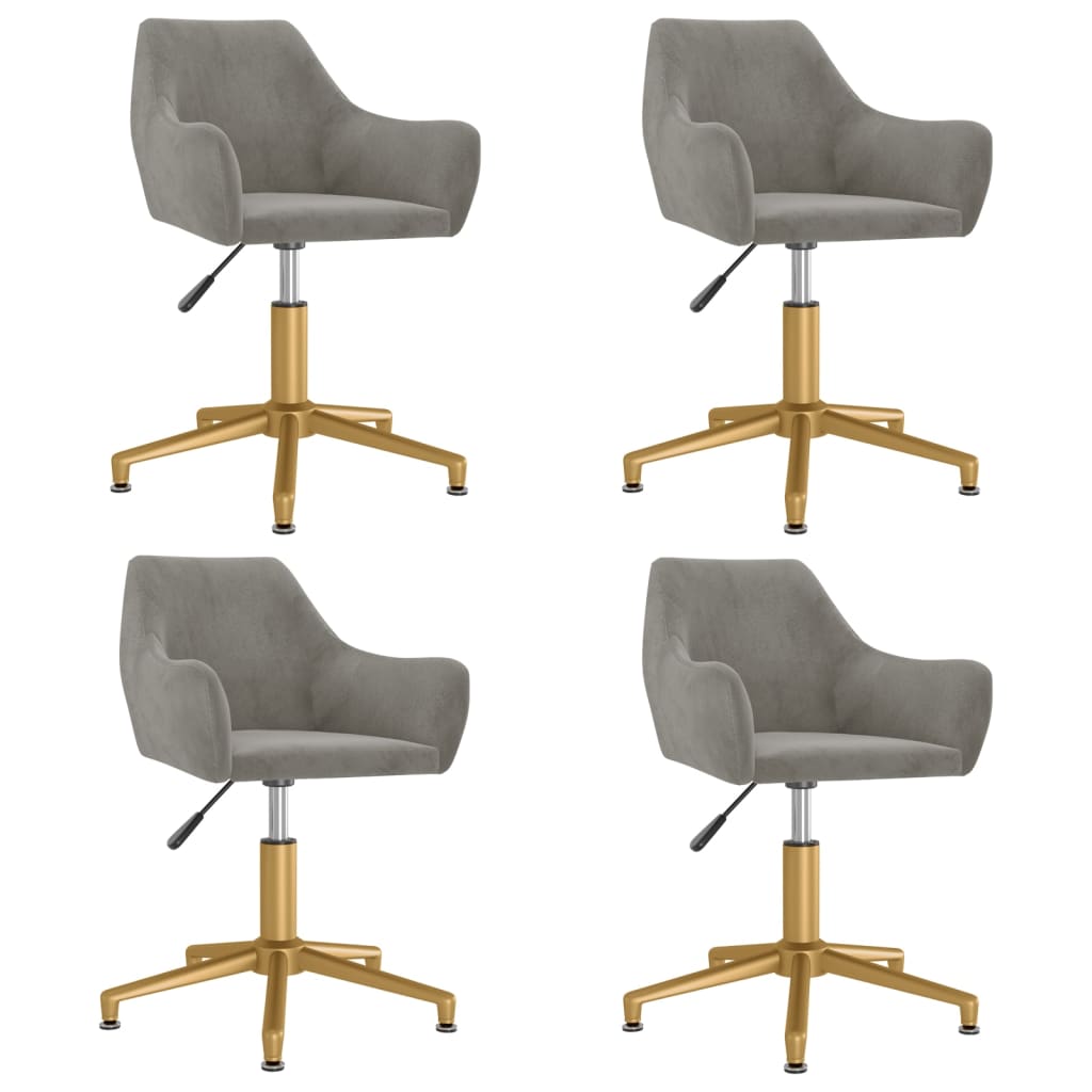 Chaises de salle à manger pivotantes 4 pcs velours gris foncé