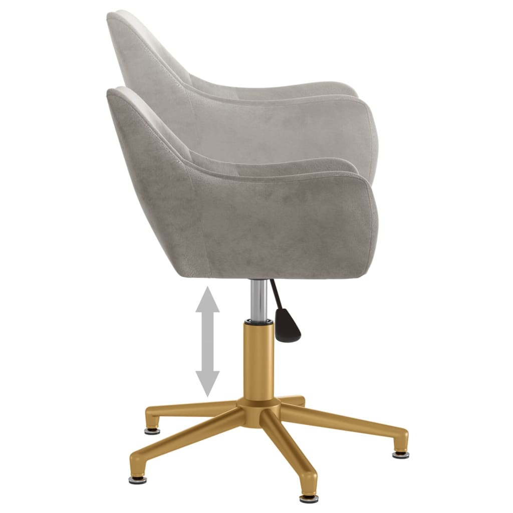 Chaises de salle à manger pivotantes 4 pcs velours gris foncé