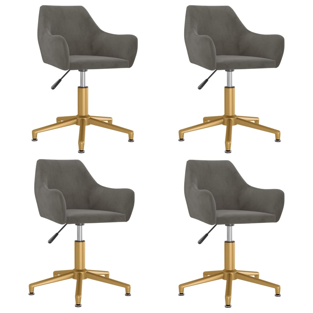 Chaises de salle à manger pivotantes 2 pcs velours gris foncé