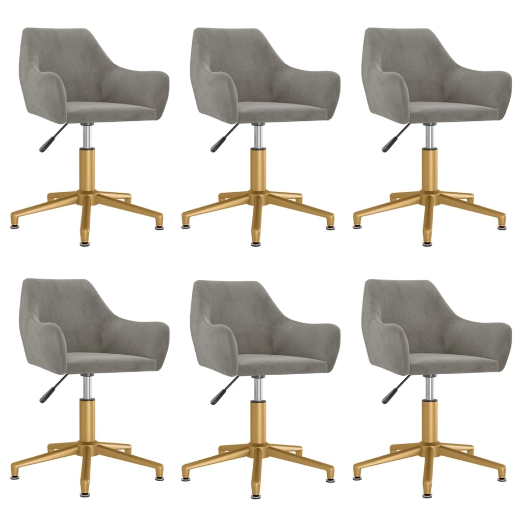 Chaises de salle à manger pivotantes 4 pcs velours gris foncé