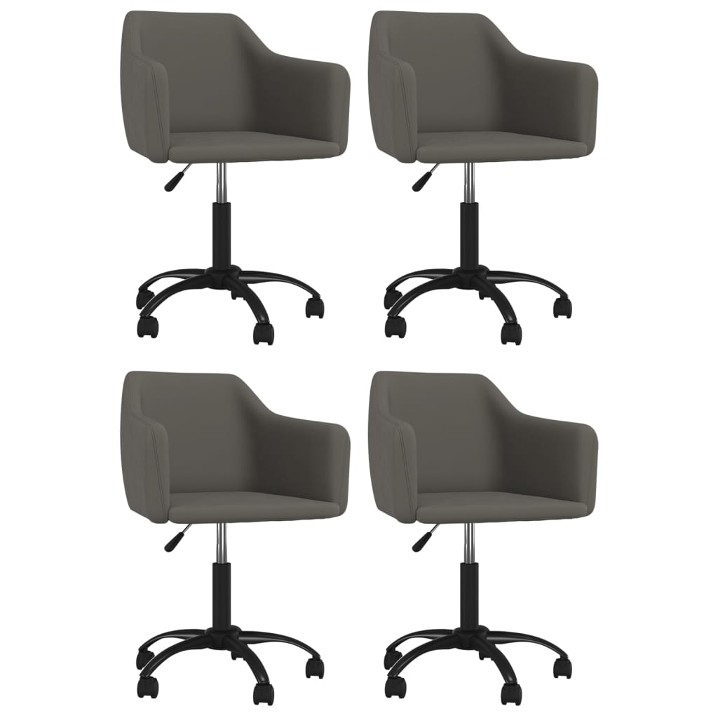 Chaises de salle à manger pivotantes 4 pcs velours marron