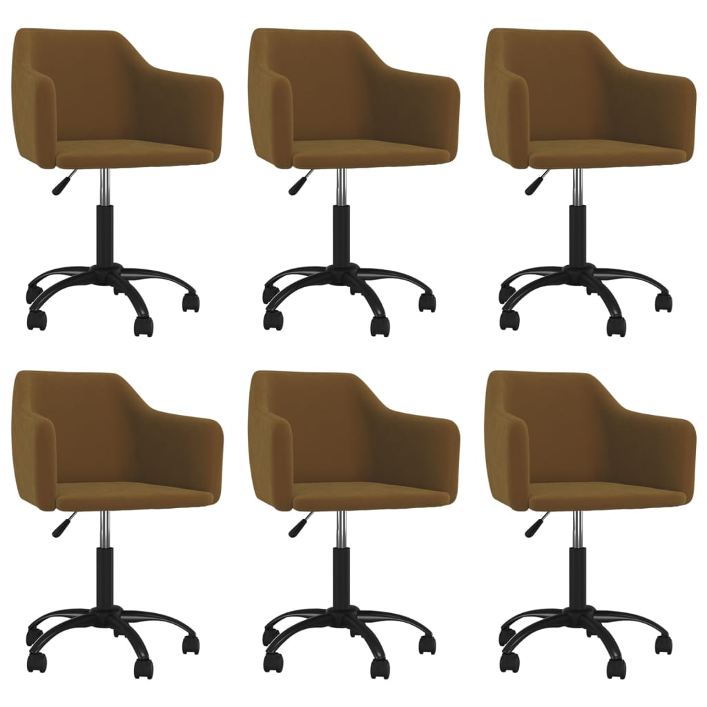 Chaises de salle à manger pivotantes 4 pcs velours marron