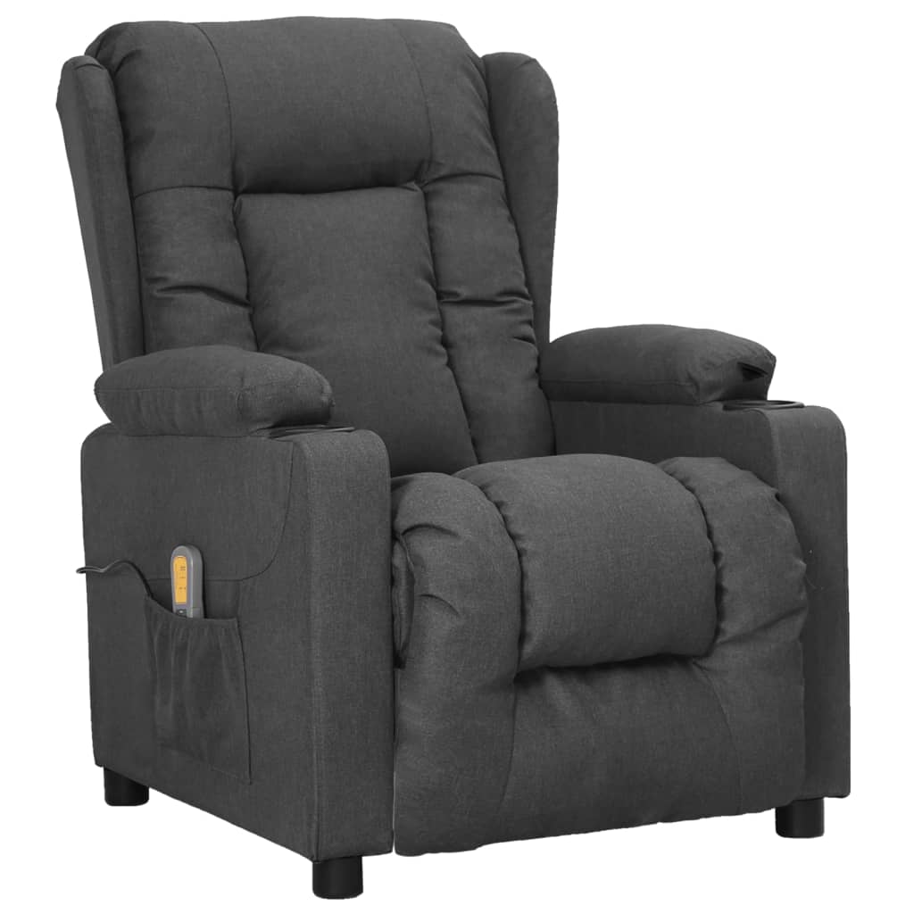 Fauteuil de massage verticalisateur tissu gris foncé