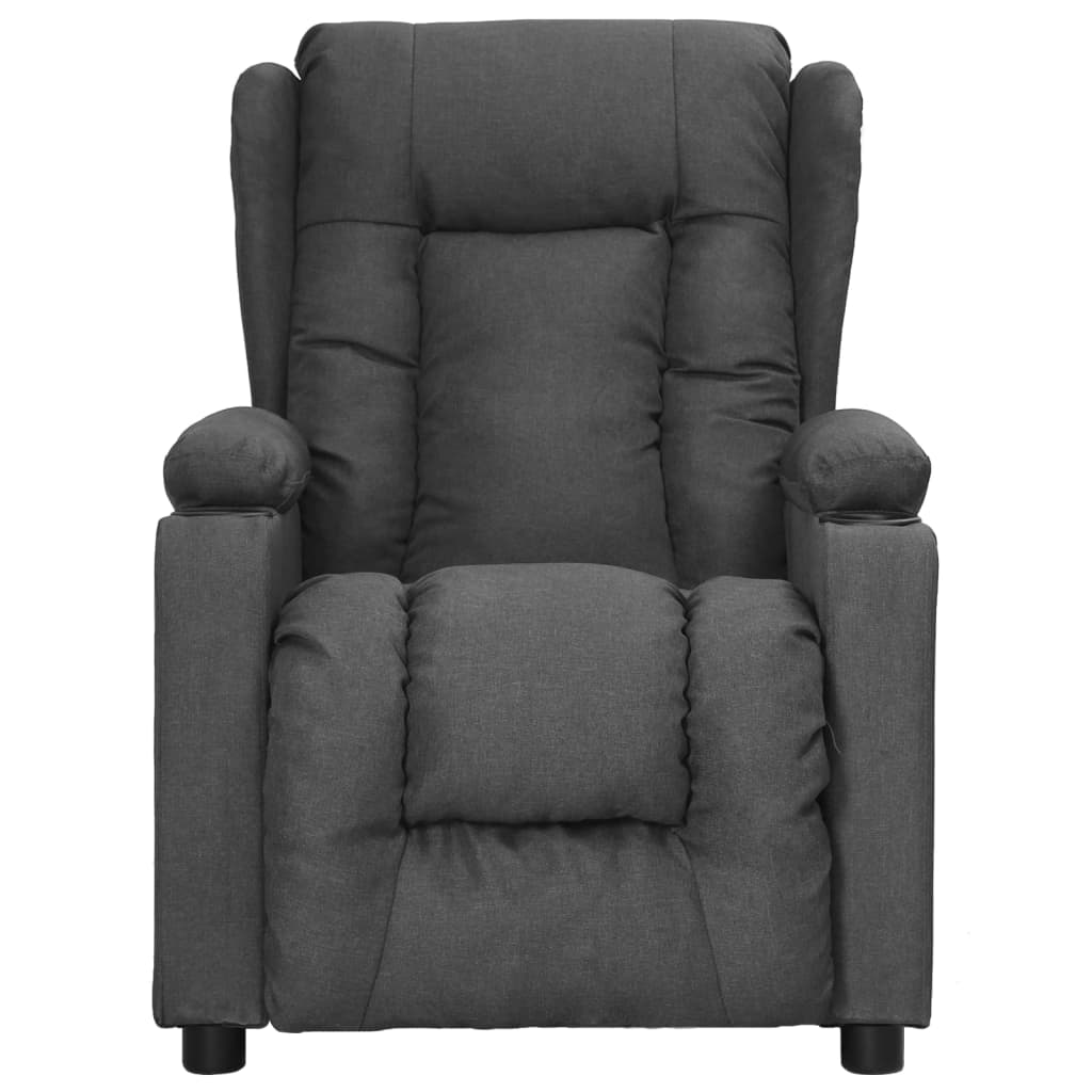 Fauteuil de massage verticalisateur tissu gris foncé