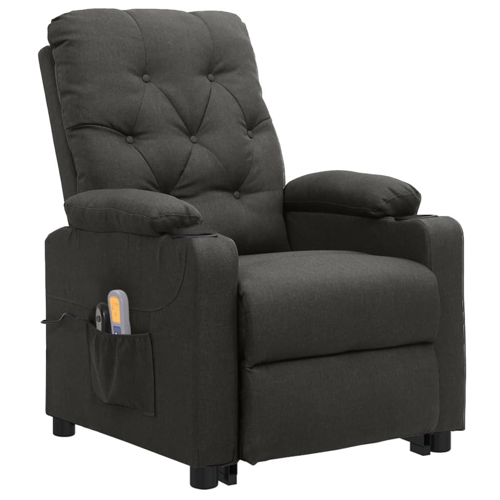 Fauteuil de massage verticalisateur tissu gris foncé