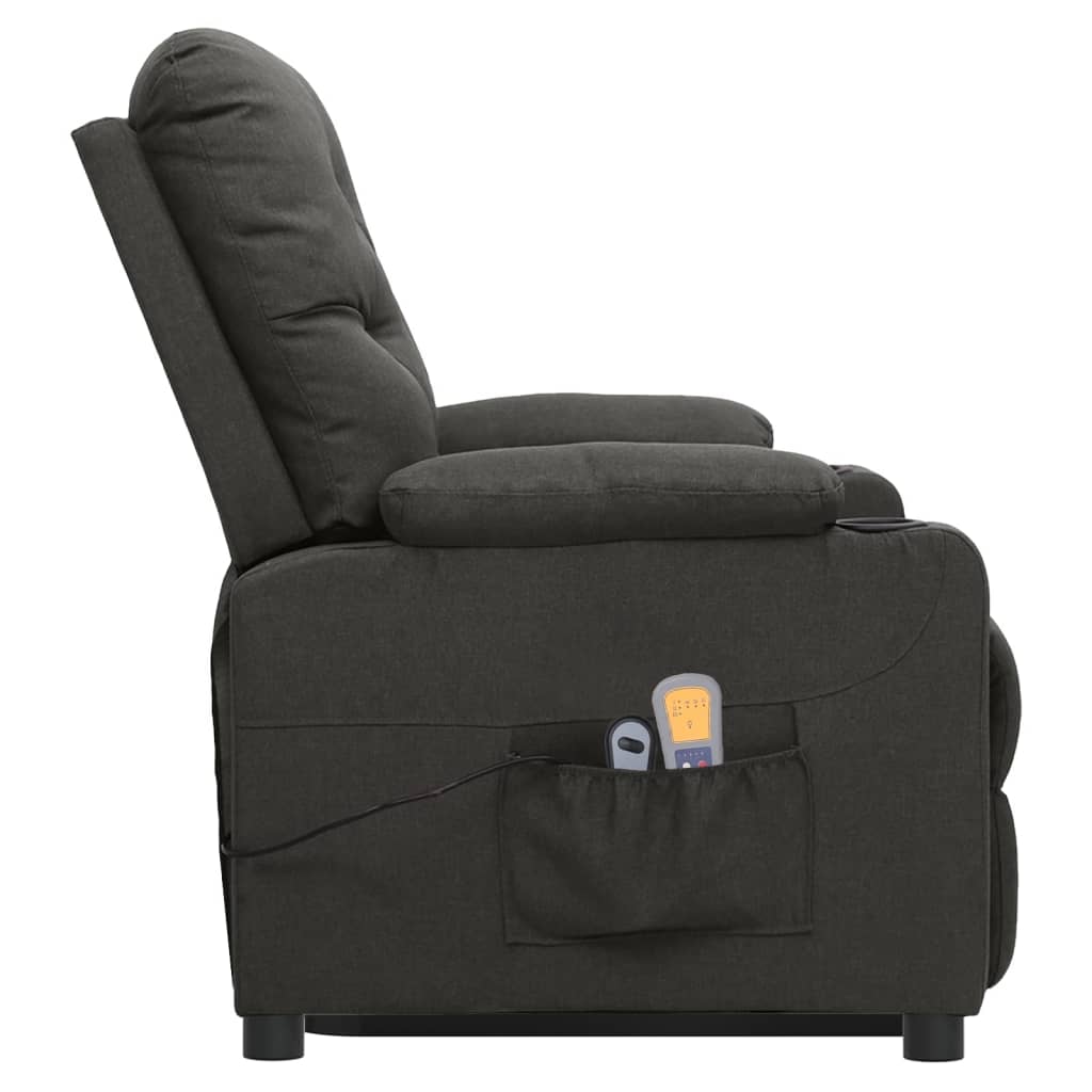 Fauteuil de massage verticalisateur tissu gris foncé