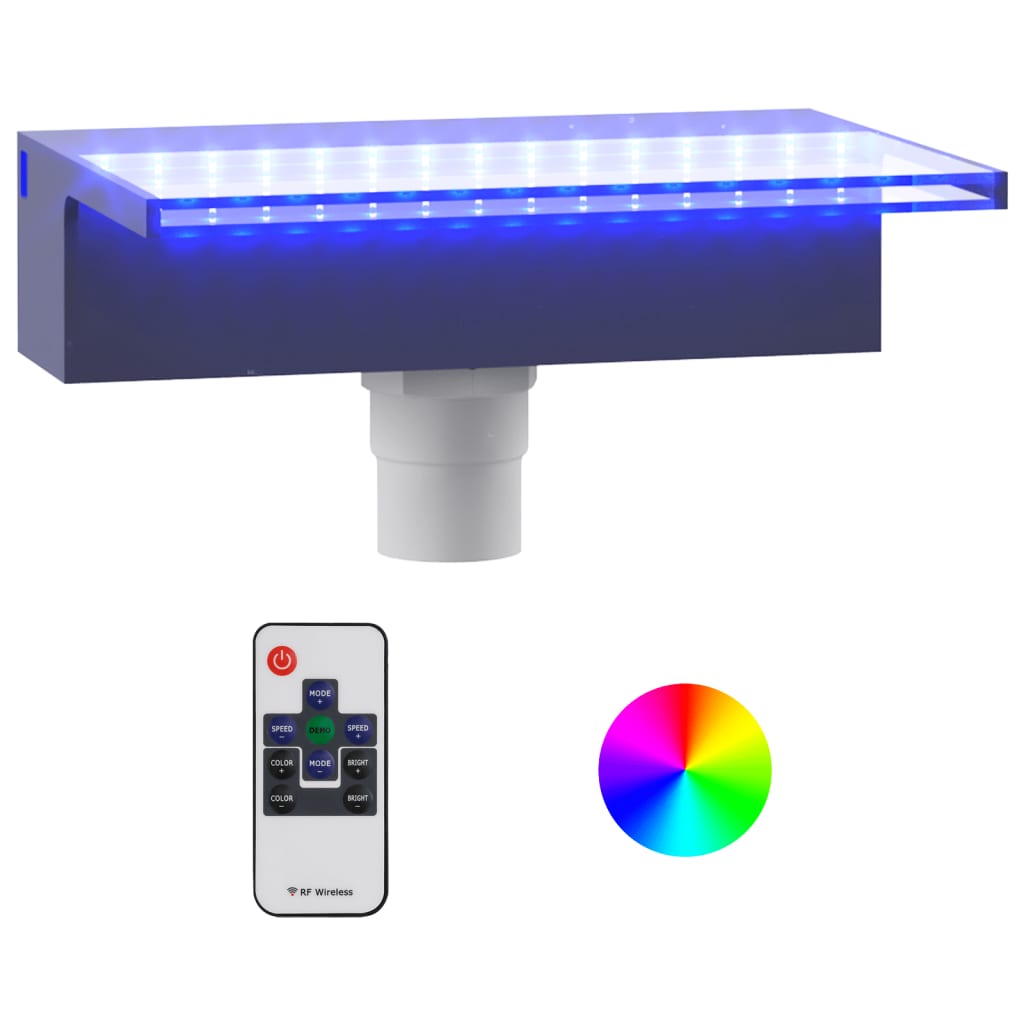 Watervaloverlaat met RGB LED's 45 cm acryl