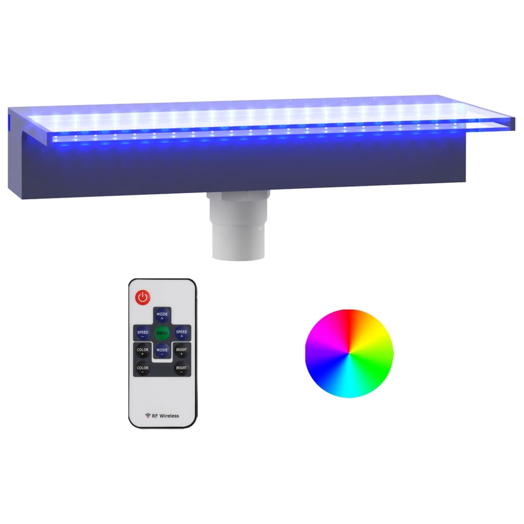 Watervaloverlaat met RGB LED's 90 cm acryl