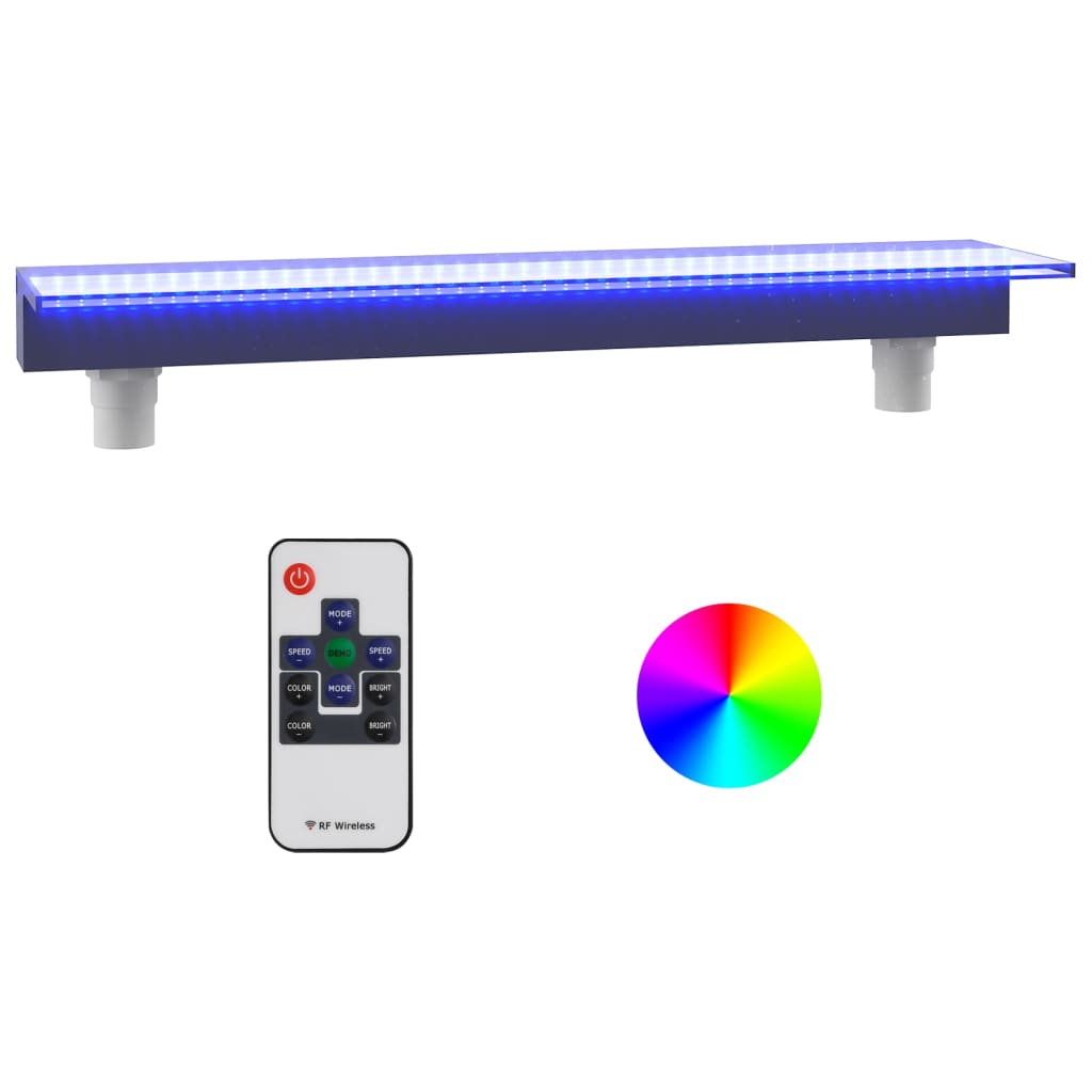 Watervaloverlaat met RGB LED's 90 cm acryl