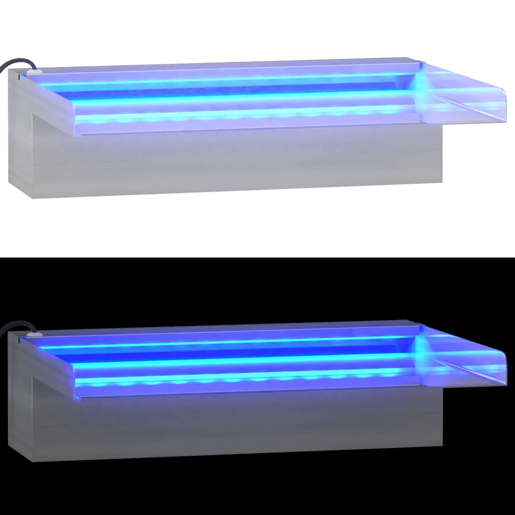 Watervaloverlaat met RGB LED's 45 cm roestvrij staal