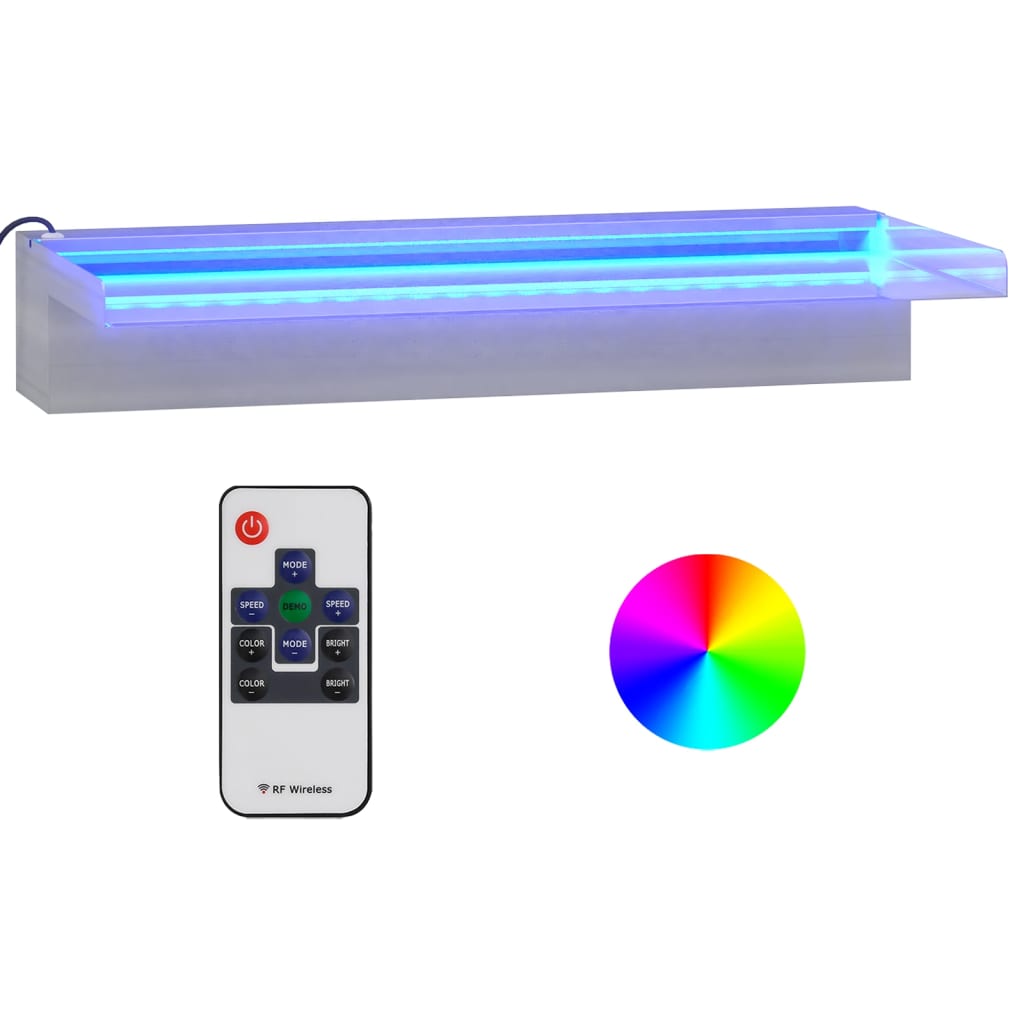 Watervaloverlaat met RGB LED's 30 cm roestvrij staal