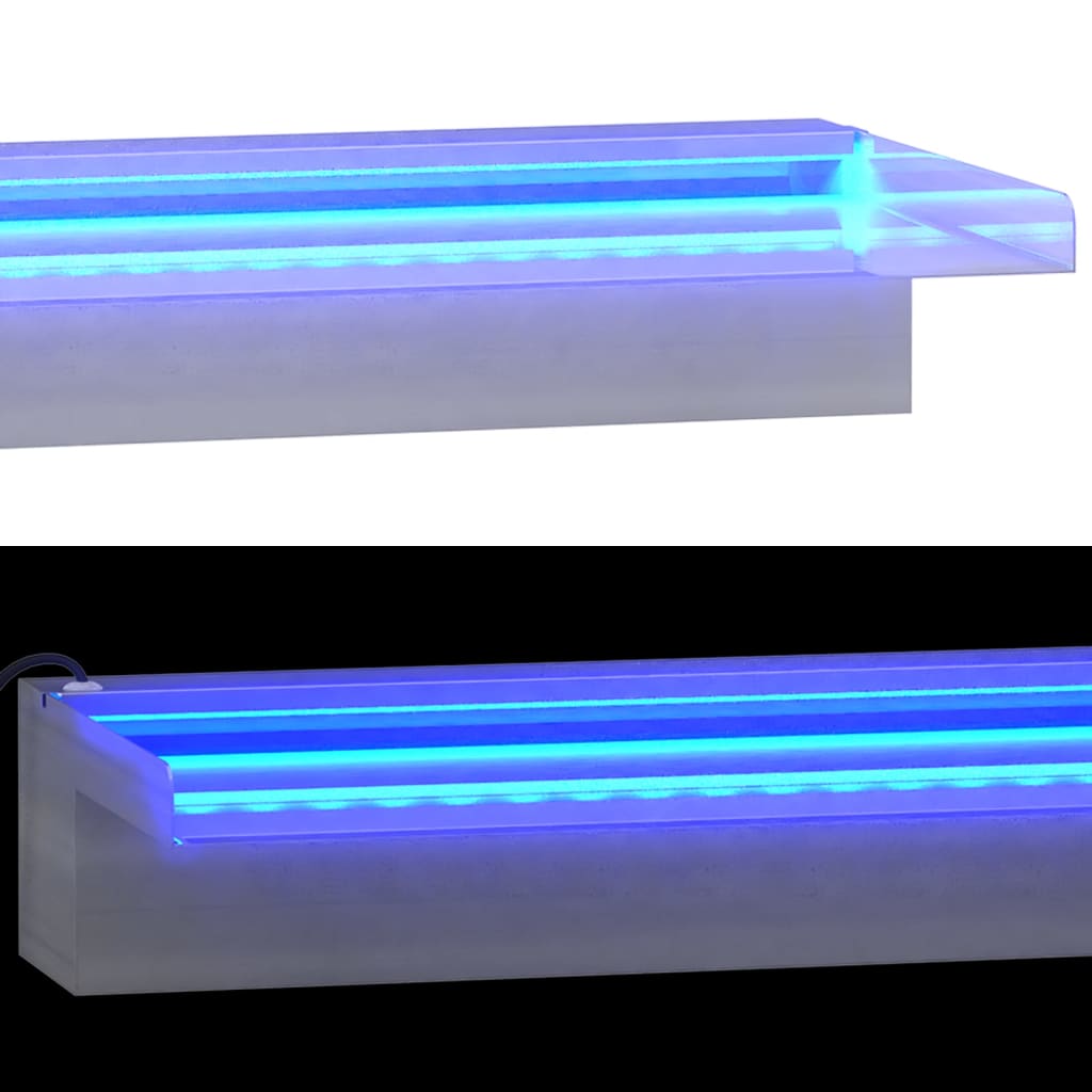 Watervaloverlaat met RGB LED's 30 cm roestvrij staal