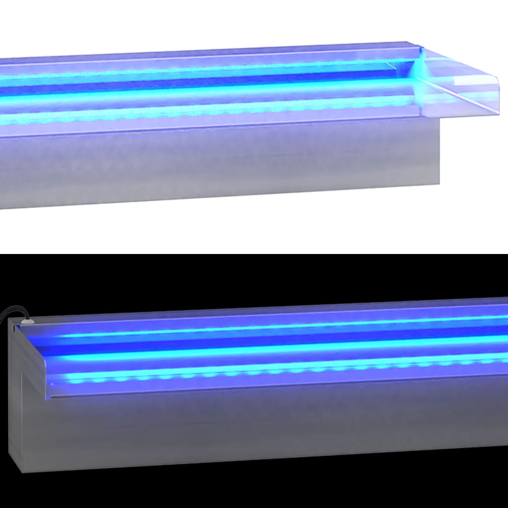 Watervaloverlaat met RGB LED's 30 cm roestvrij staal