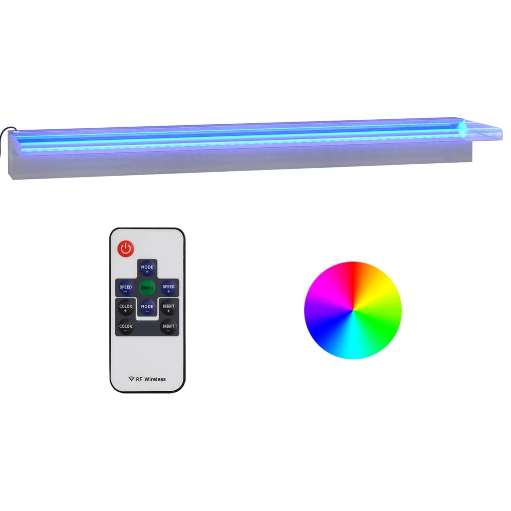 Watervaloverlaat met RGB LED's 30 cm roestvrij staal