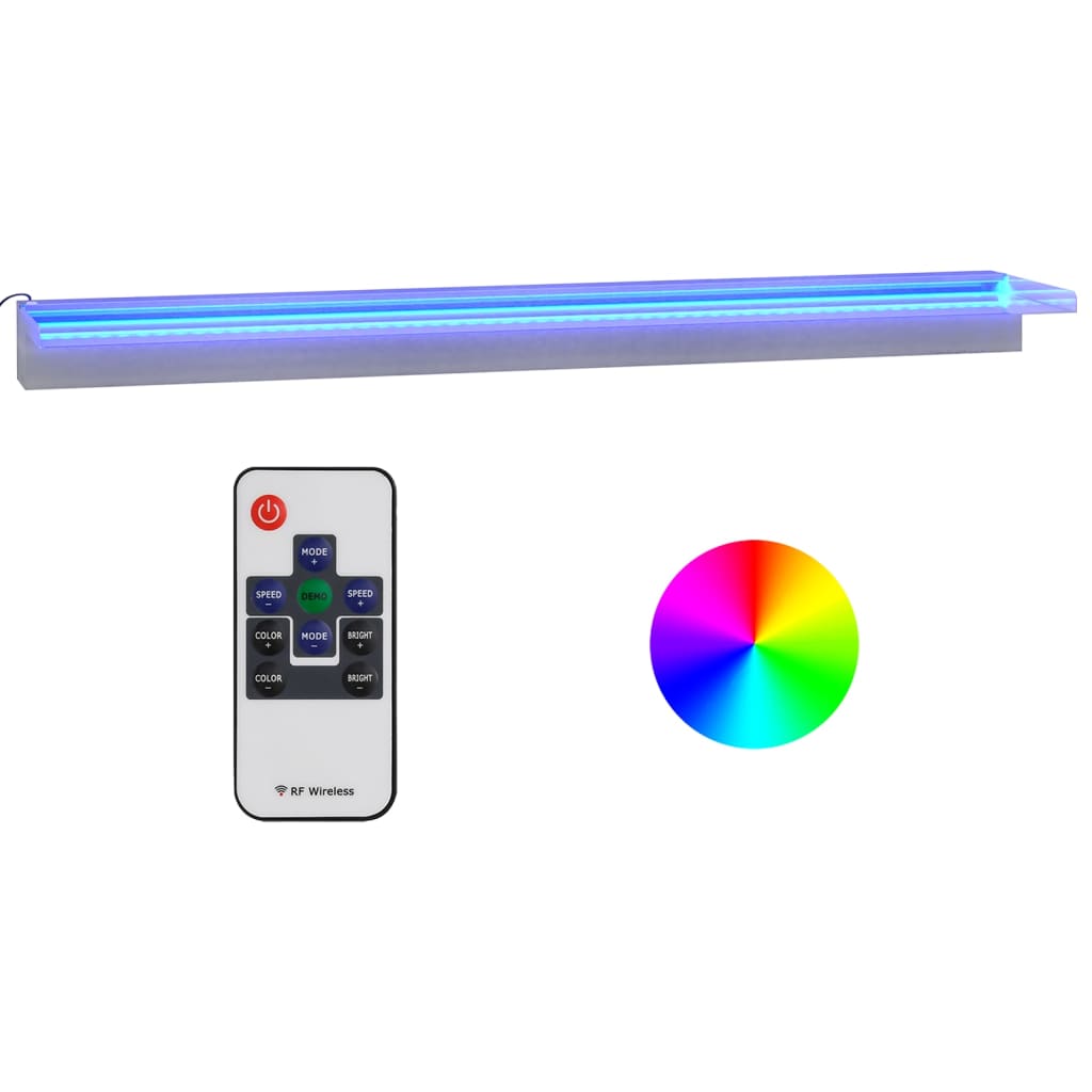 Watervaloverlaat met RGB LED's 30 cm roestvrij staal