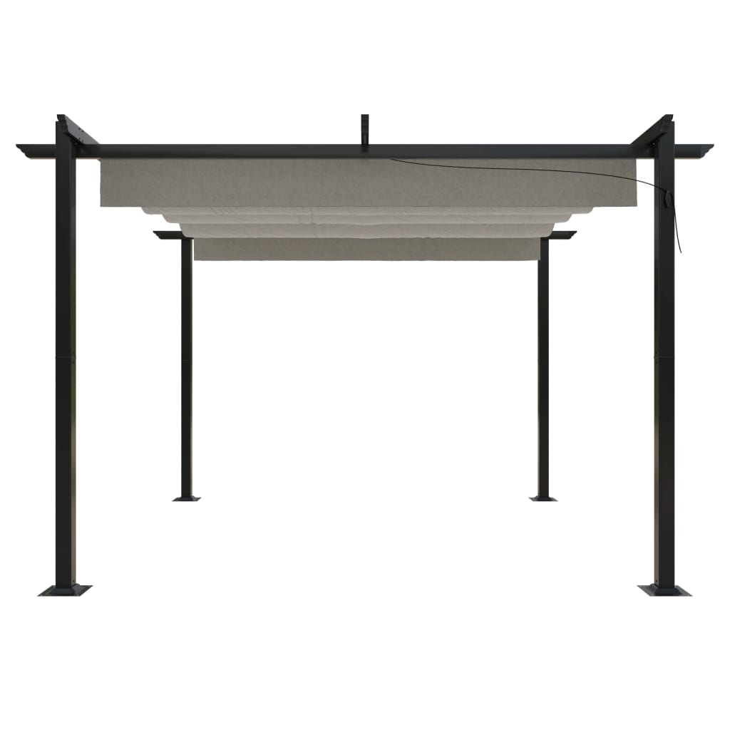 Tonnelle de jardin avec toit rétractable 4x3 m anthracite