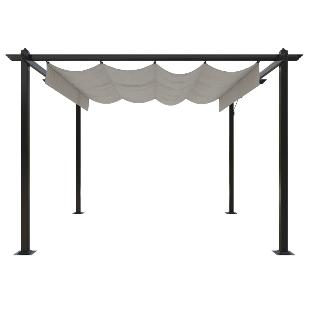 Tonnelle de jardin avec toit rétractable 4x3 m anthracite