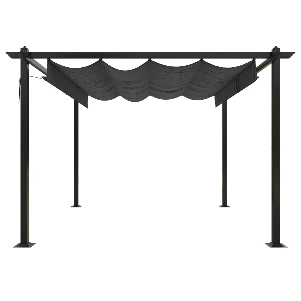 Tonnelle de jardin avec toit rétractable 4x3 m anthracite