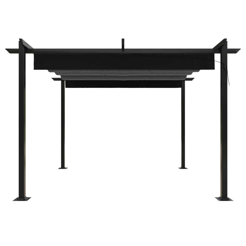 Tonnelle de jardin avec toit rétractable 4x3 m anthracite