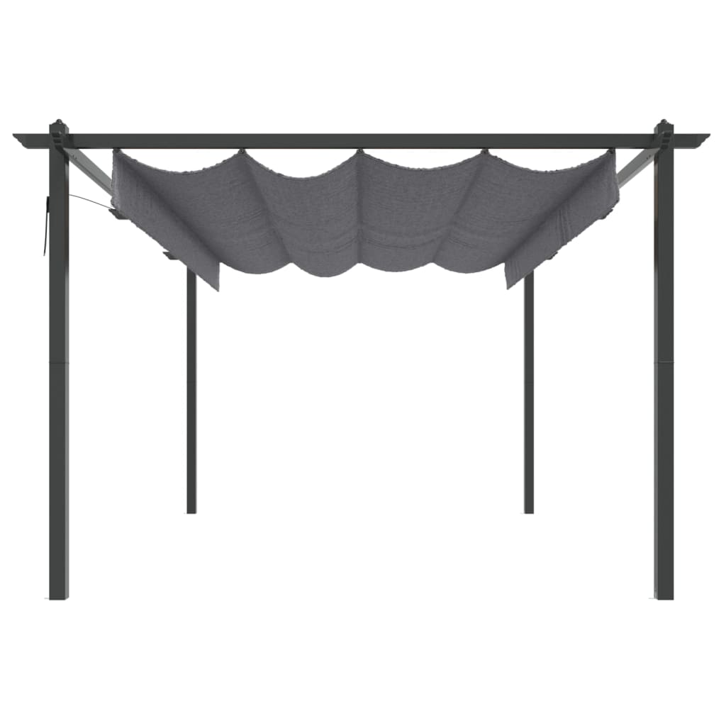 Tonnelle de jardin avec toit rétractable 4x3 m anthracite