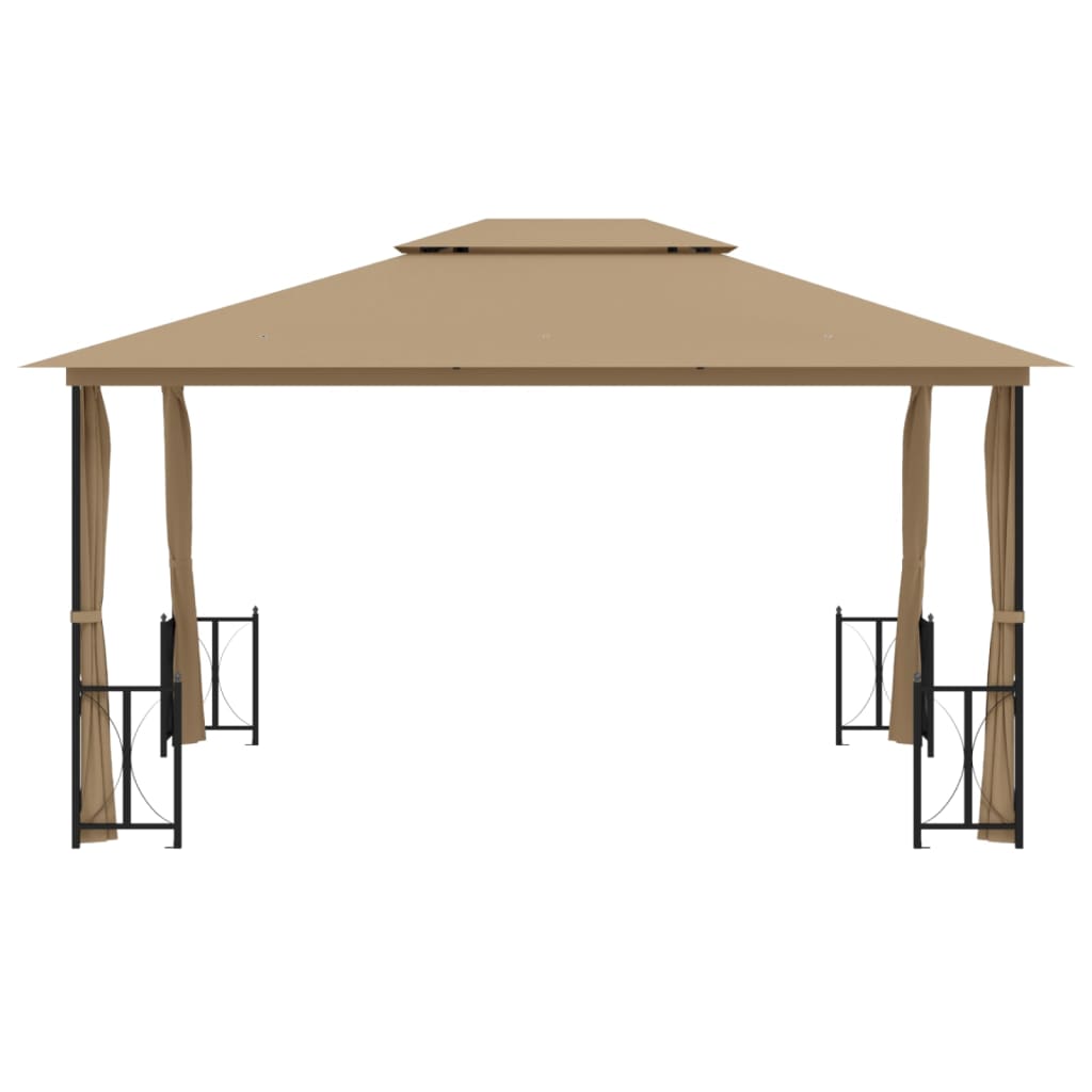 Prieel met zijwanden en dubbel dak 3x4 m