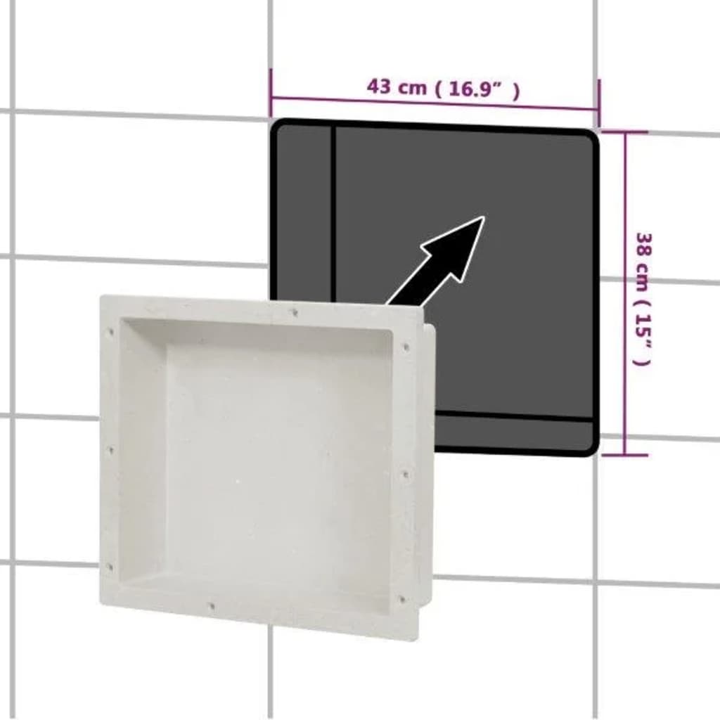 Douchenis met 2 vakken 41x51x10 cm matwit