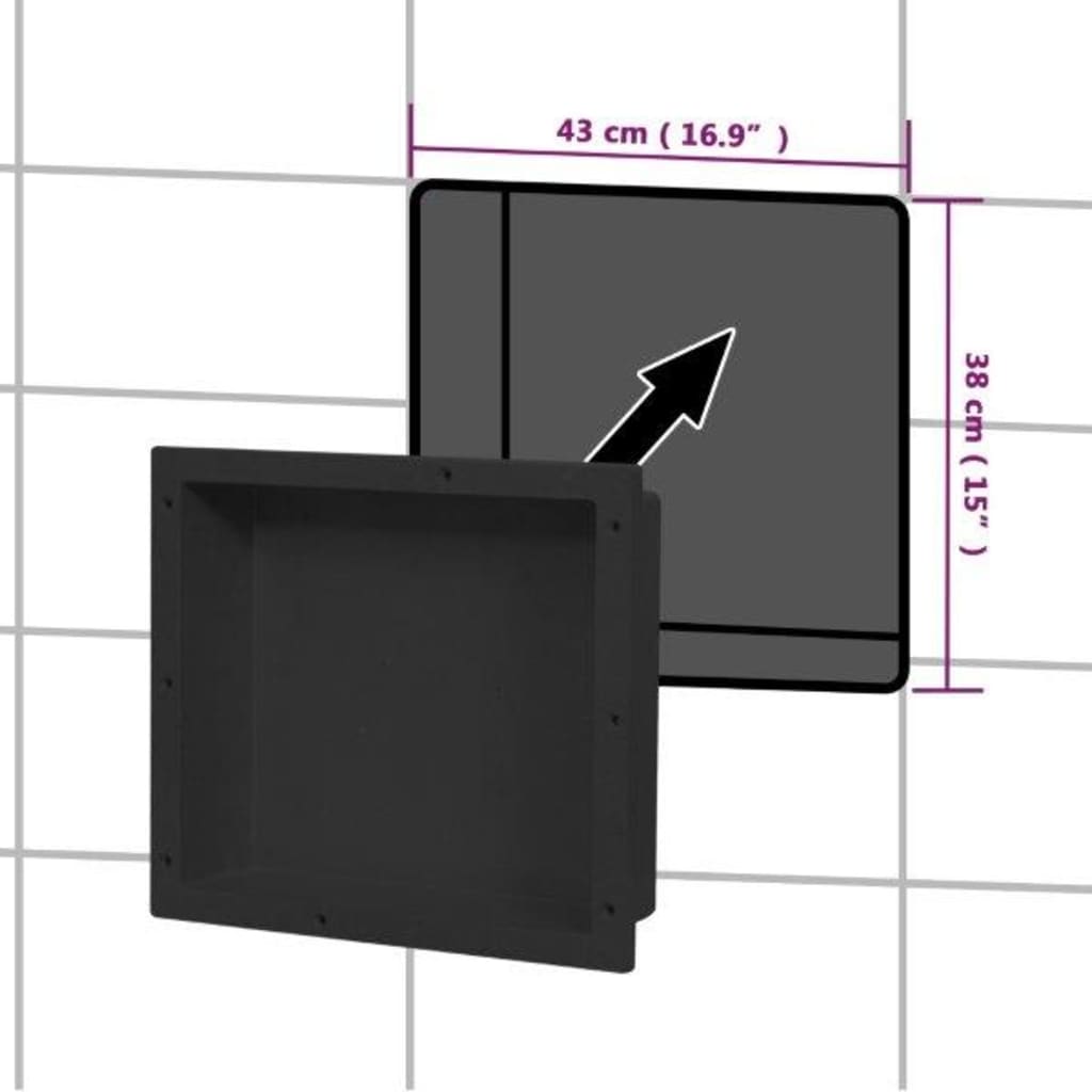 Douchenis met 2 vakken 41x51x10 cm matwit