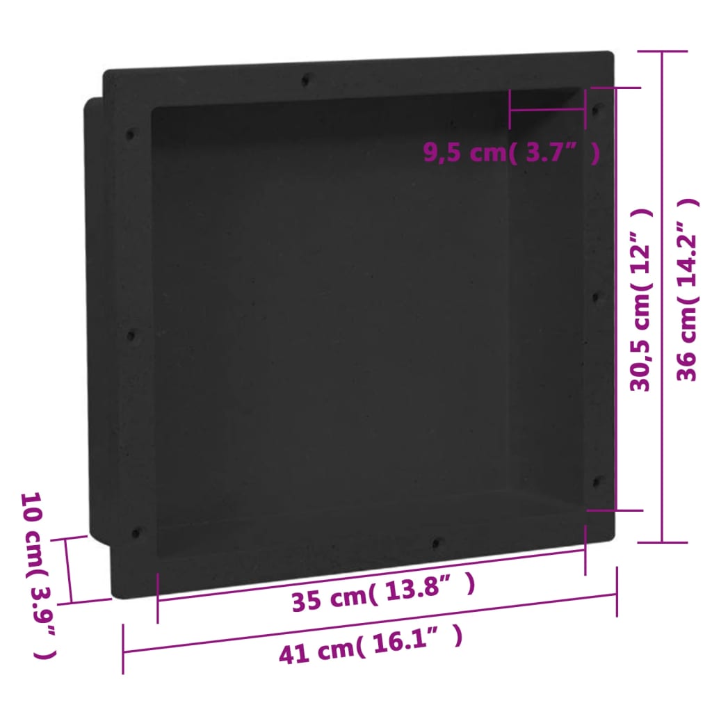 Douchenis met 2 vakken 41x51x10 cm matwit