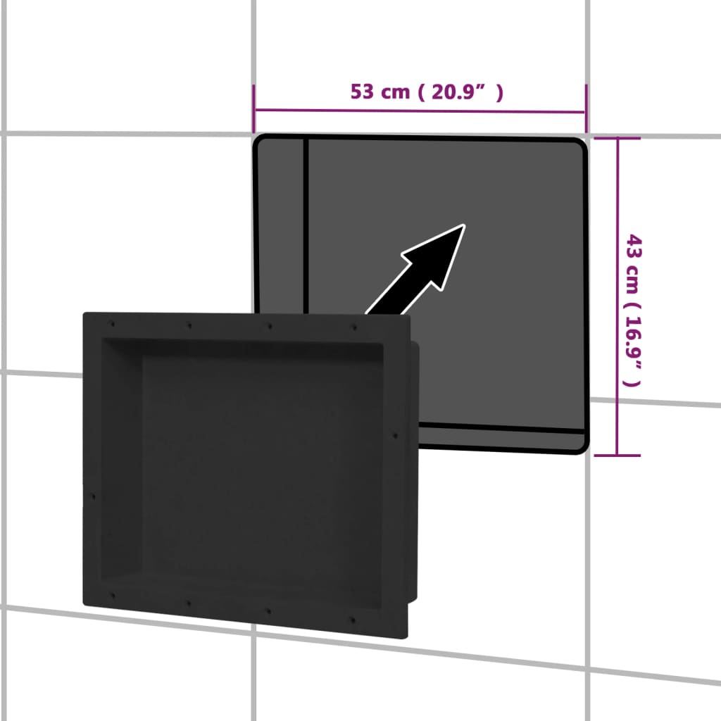 Douchenis met 2 vakken 41x51x10 cm matwit