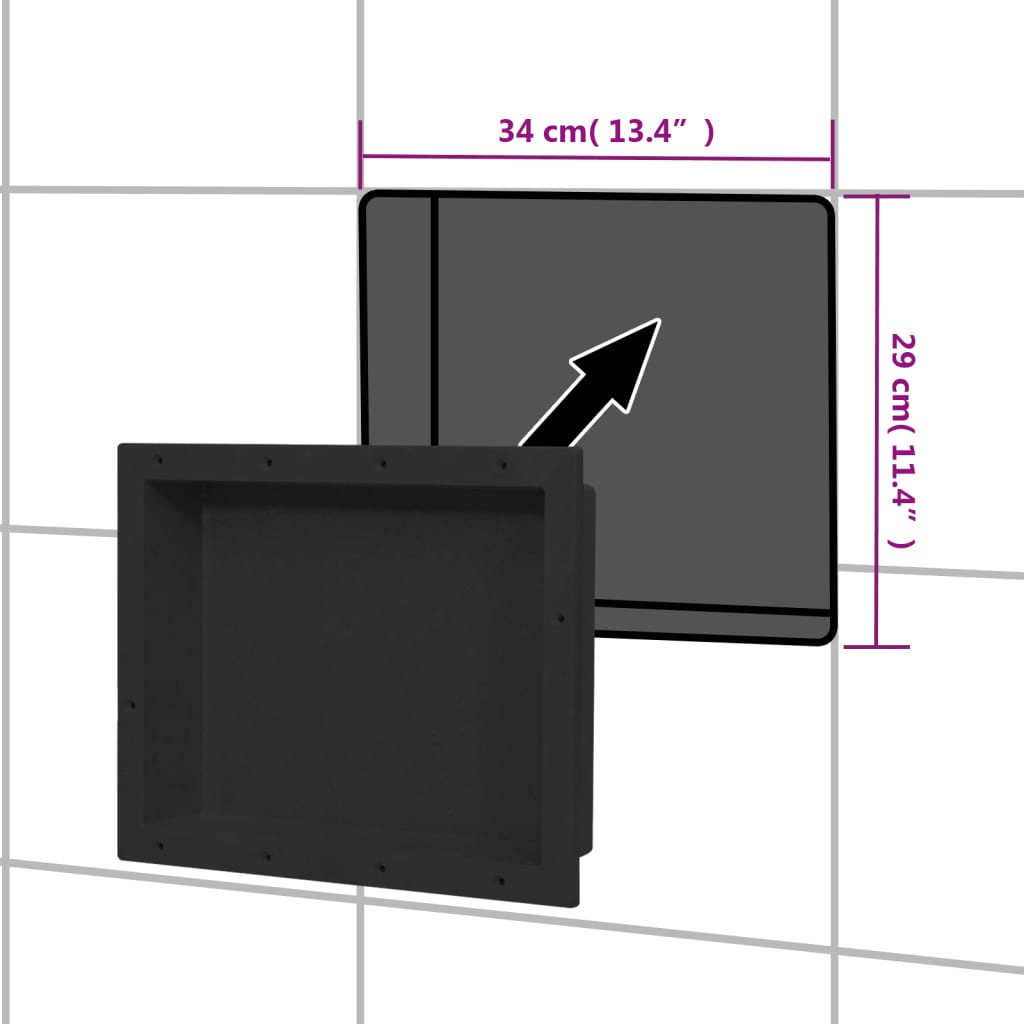 Niche de douche avec 2 compartiments 41x69x9 cm blanc brillant