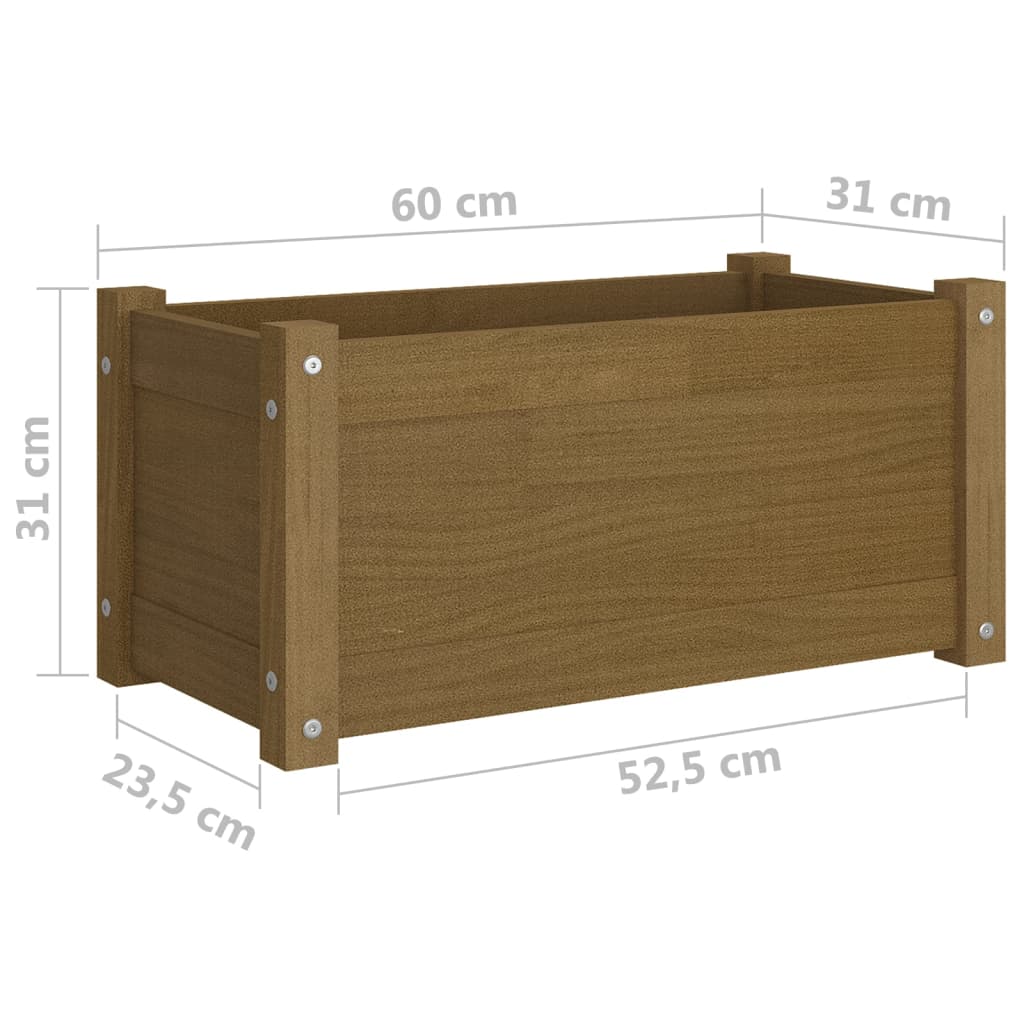 Plantenbak 60x31x31 cm massief grenenhout