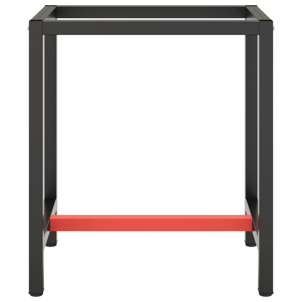 Werkbankframe 150x57x79 cm metaal zwart en rood