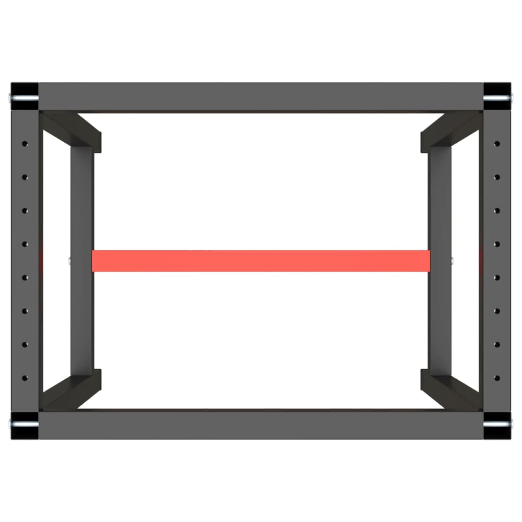 Werkbankframe 70x50x79 cm metaal matzwart en matrood