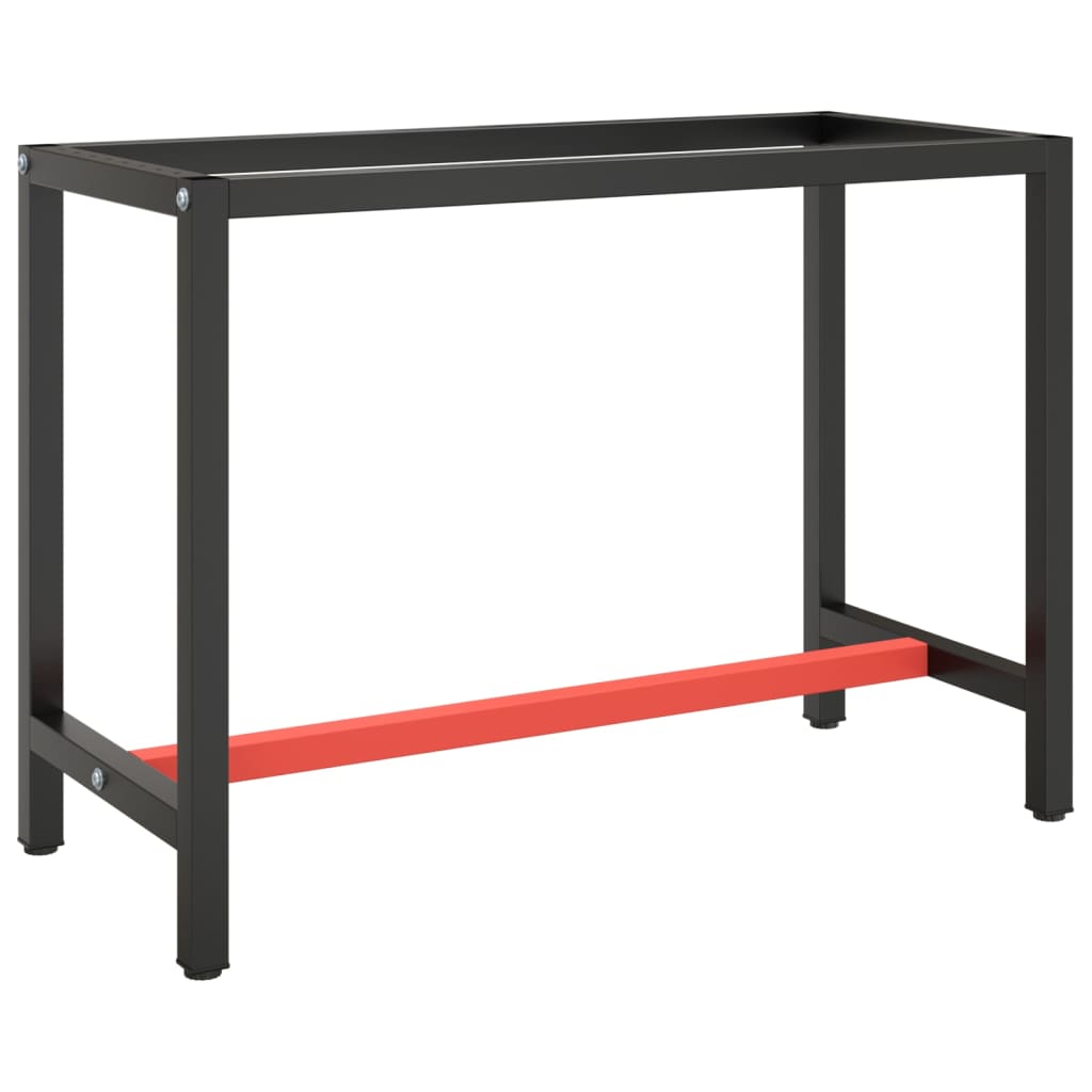 Werkbankframe 150x57x79 cm metaal zwart en rood