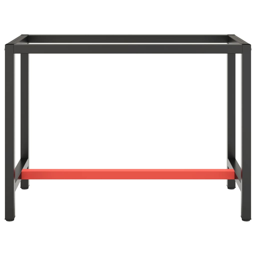 Werkbankframe 150x57x79 cm metaal zwart en rood