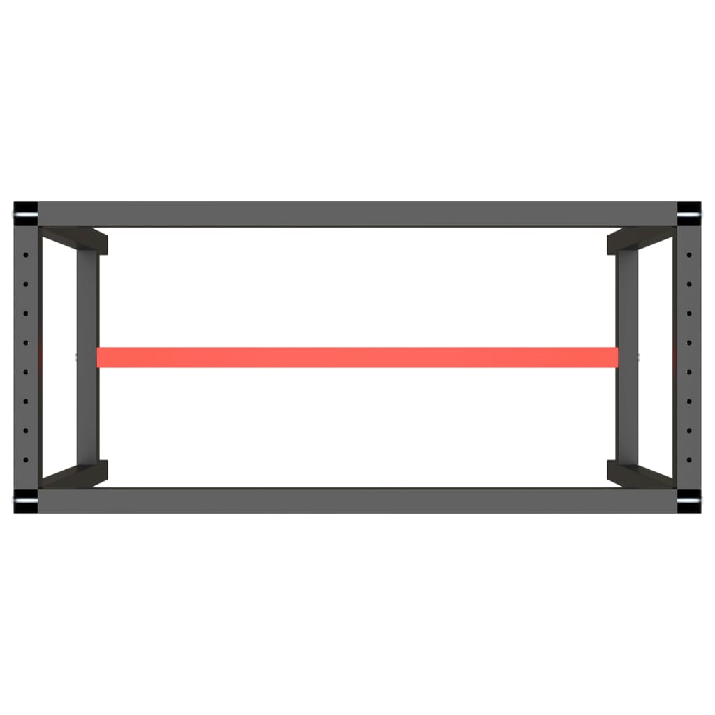 Werkbankframe 150x57x79 cm metaal zwart en rood