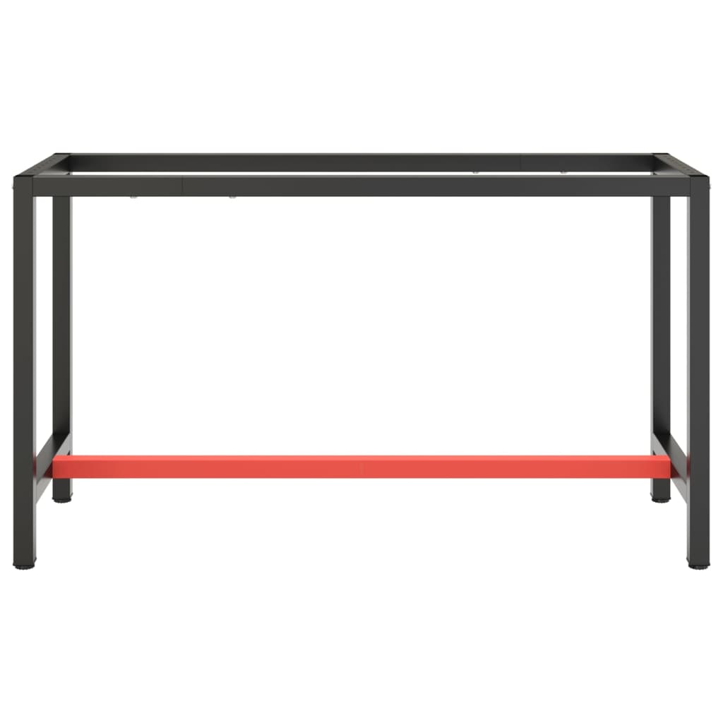 Werkbankframe 150x57x79 cm metaal zwart en rood