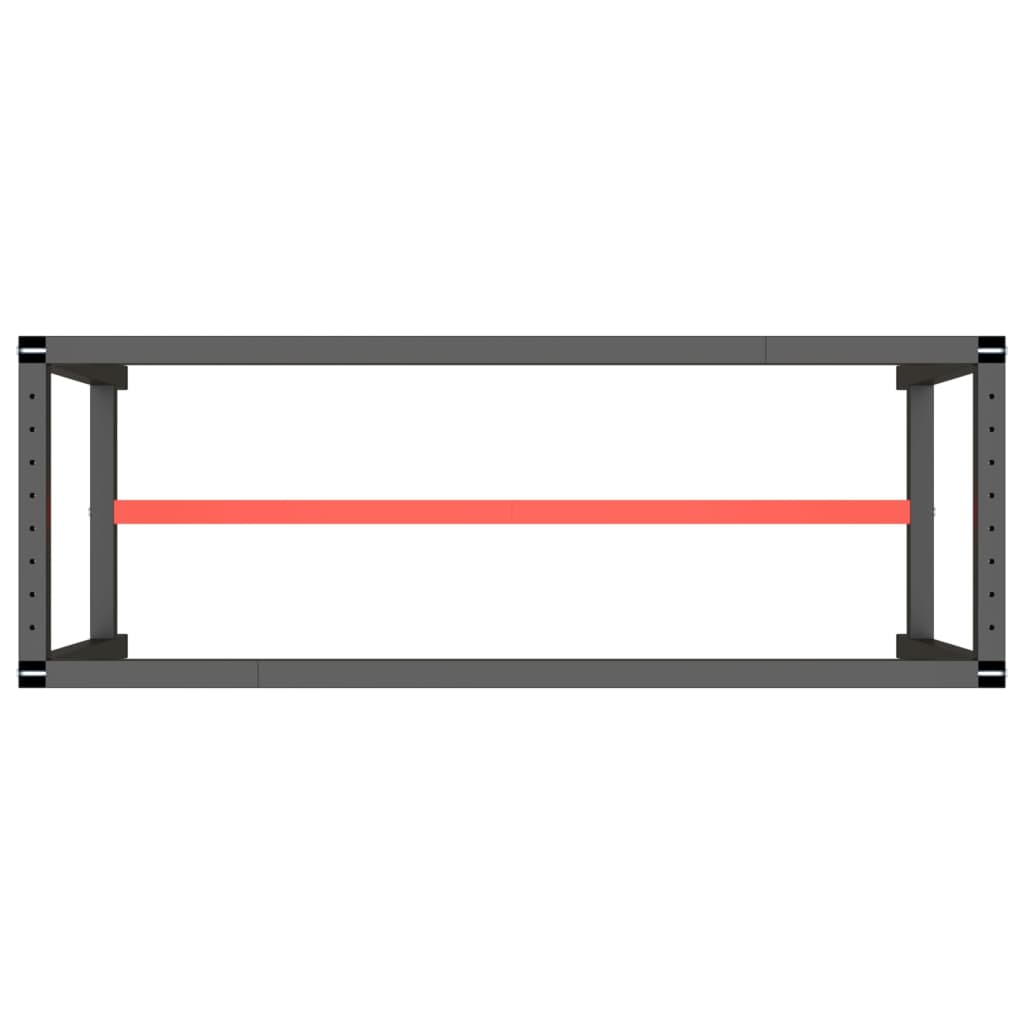 Werkbankframe 70x50x79 cm metaal matzwart en matrood